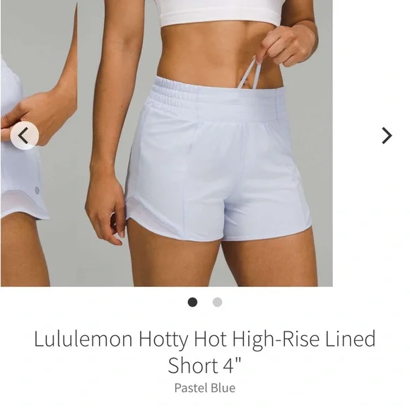 Lululemon Hotty Hot HR lined Short 4” PASTEL BLUE Sz 2 - Picture 1 of 6